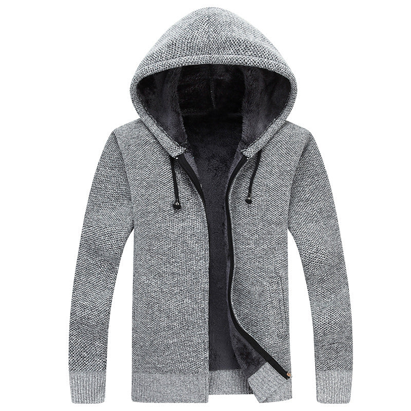 Comfortable fleece jacket for men with hood and soft inner lining Lune London