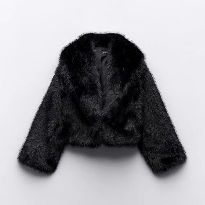 Ladies Chic Faux Fur Blazer Lune London