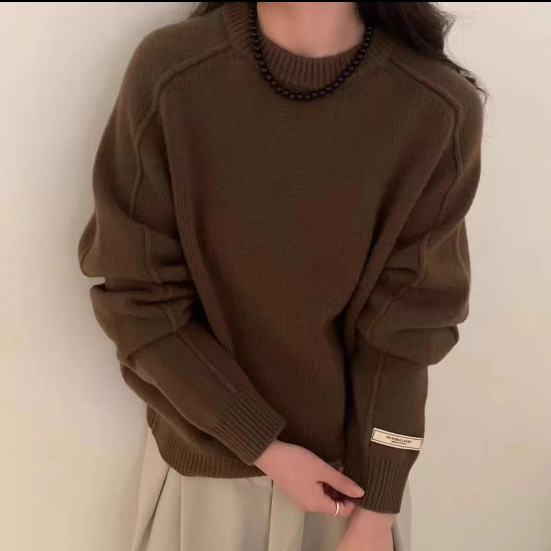 Ladies large knit sweater with loose fit and soft texture Lune London