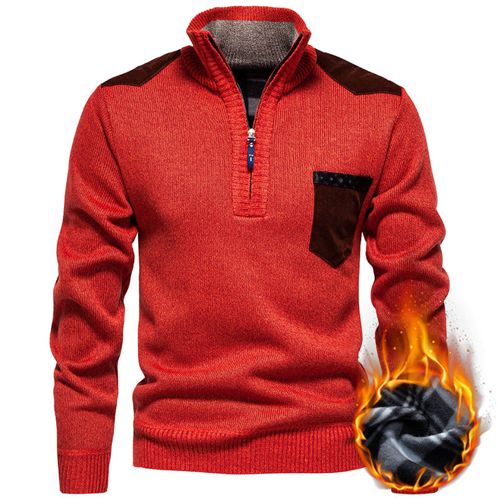 High-quality pullover for men with a high collar and zipper Lune London