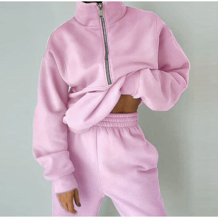 Casual zippered pullover for women with high collar Lune London