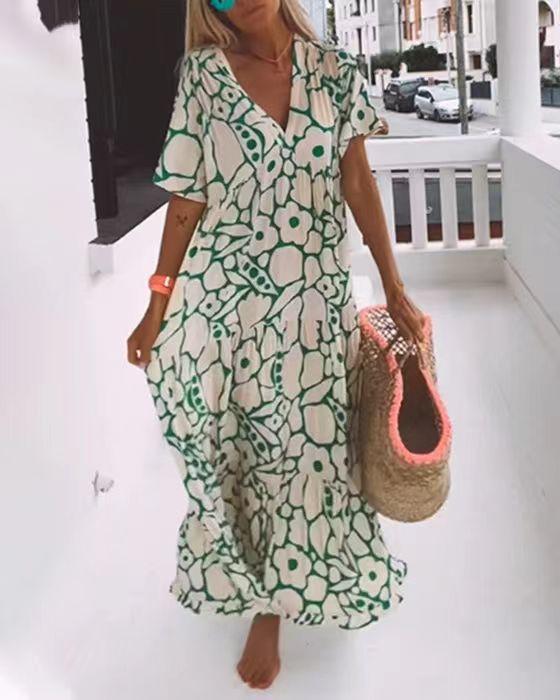 Ladies Floral Maxi Dress Fluid Lune London
