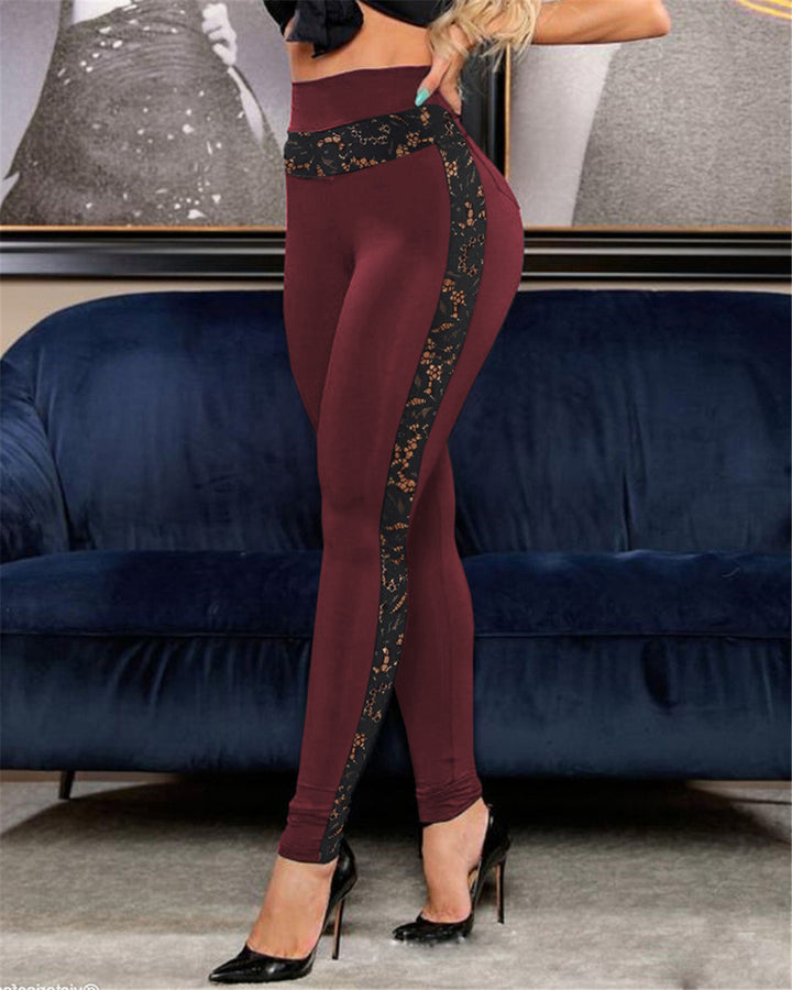 Fitted leggings for women with lace detail Lune London