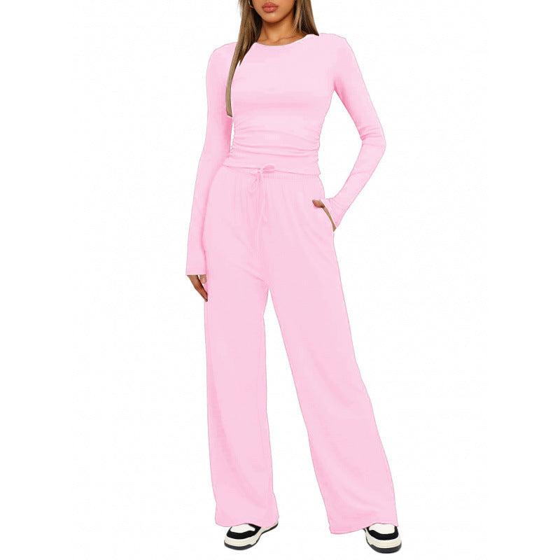 Women's Comfortable Lounge Set with Long-Sleeved Top and Loose-Fitting Pants Lune London