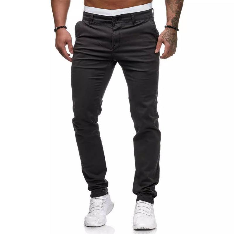 Slim fit chino pants for men with elastic waistband Lune London