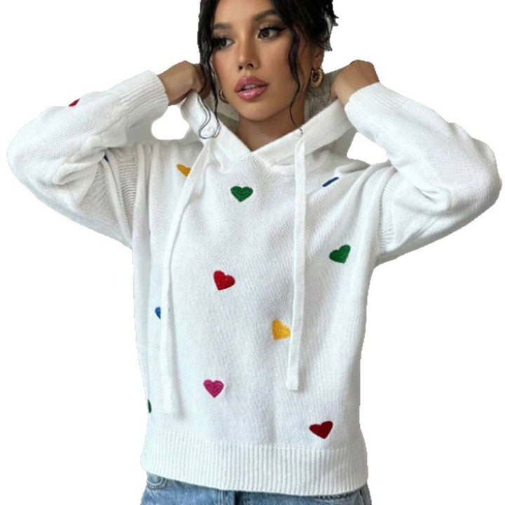 Sweat à capuche pour femmes avec design de cœur coloré et capuche Chic & Stil