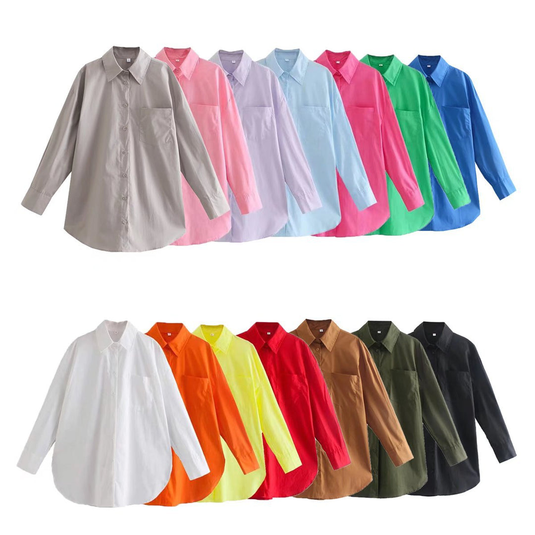 Long sleeve blouse for women with an elegant cut and high quality cotton fabric Lune London