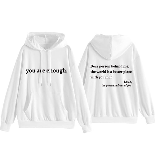 Women's hooded sweatshirt with motivational lettering and comfortable fit Chic & Stil