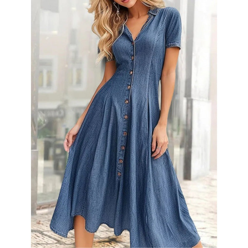 Lune London women's buttoned midi denim dress