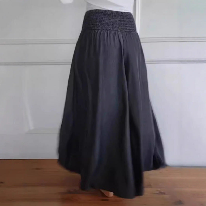 Wide airy pants for women with elastic waist and pockets Lune London
