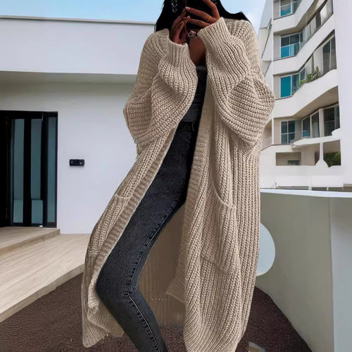 Women cardigan with open front and large pockets Lune London