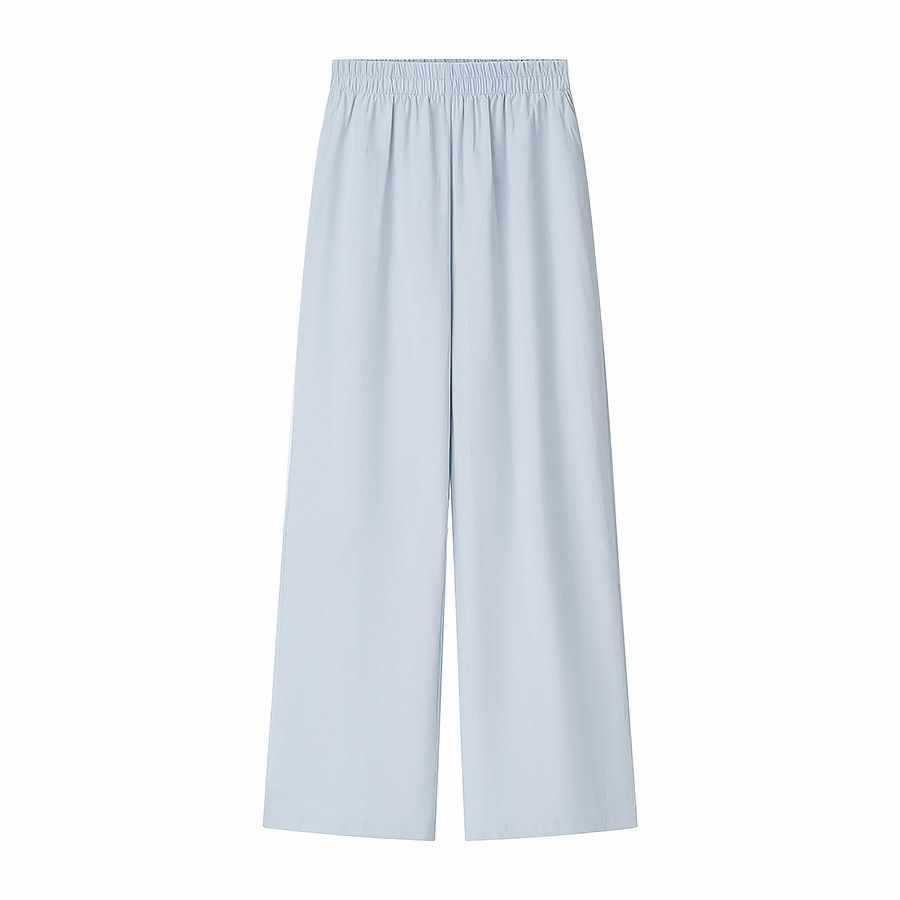Women's loose high-waist fabric trousers with elastic waistband Lune London