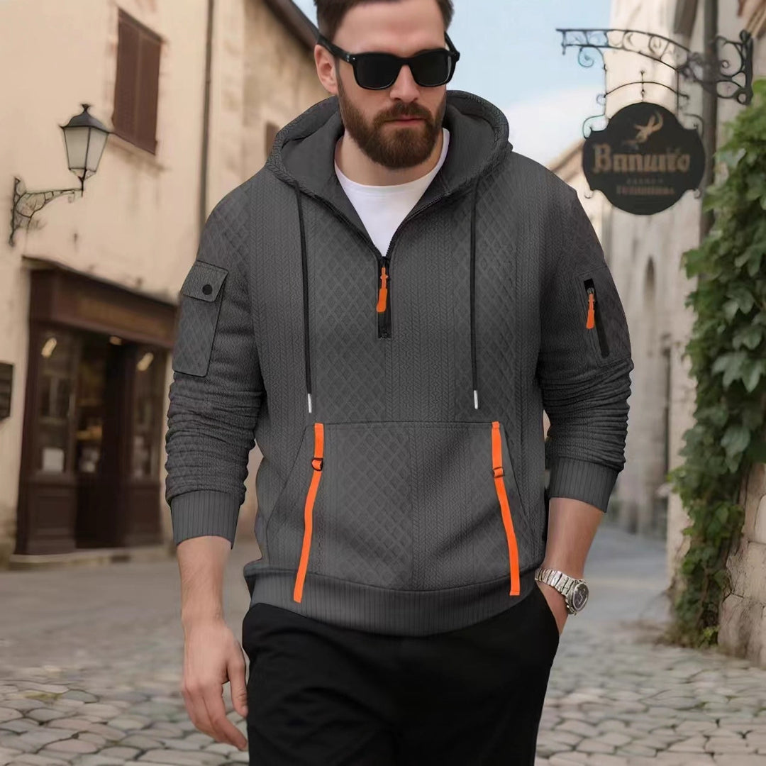 Men's stylish hooded sweatshirt with modern zippered pockets Lune London