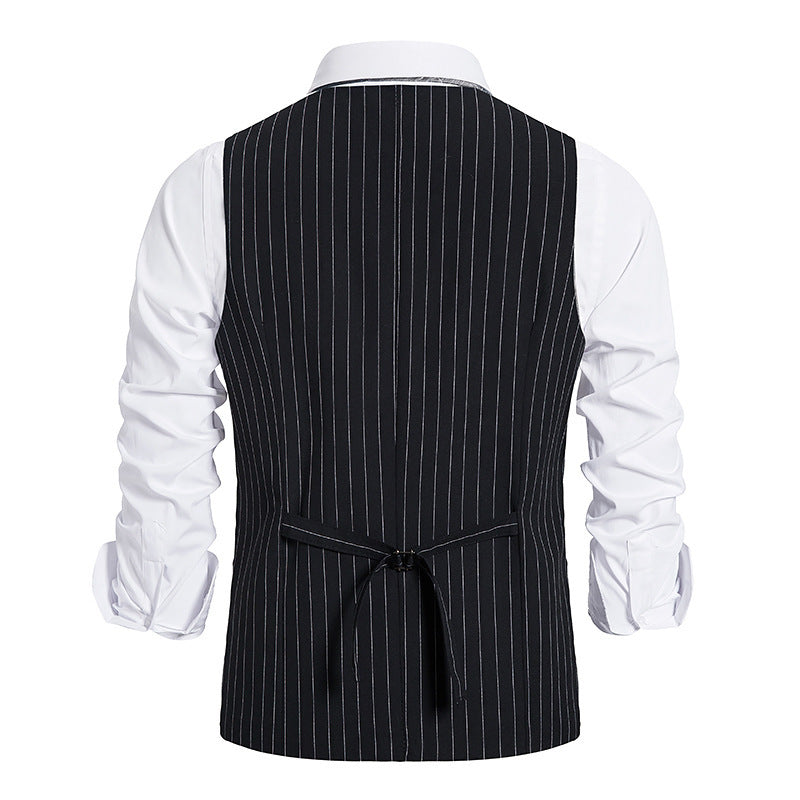 Stylish suit vest for men with a fine striped pattern Lune London