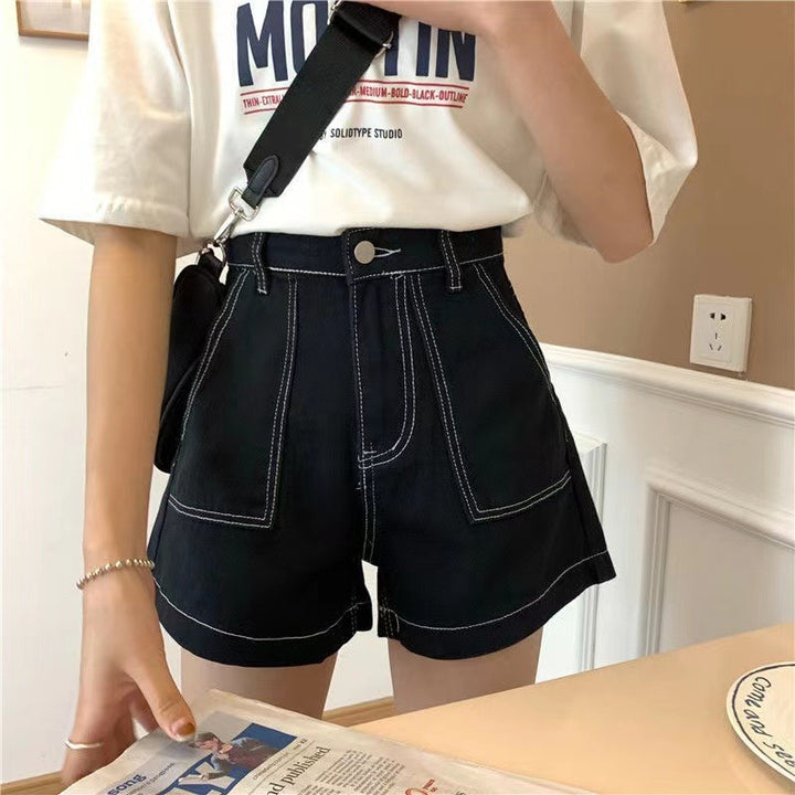 Women High-Waist Shorts with a casual cut and practical pockets