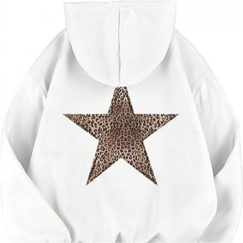 Women's hoodie with stylish leopard star design and relaxed fit Lune London