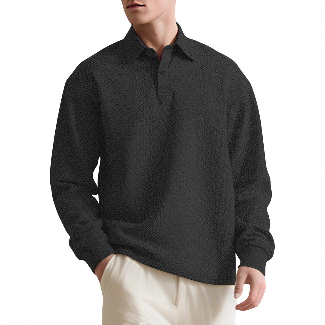 Men's long sleeve shirt with textured surface and elegant button placket Lune London