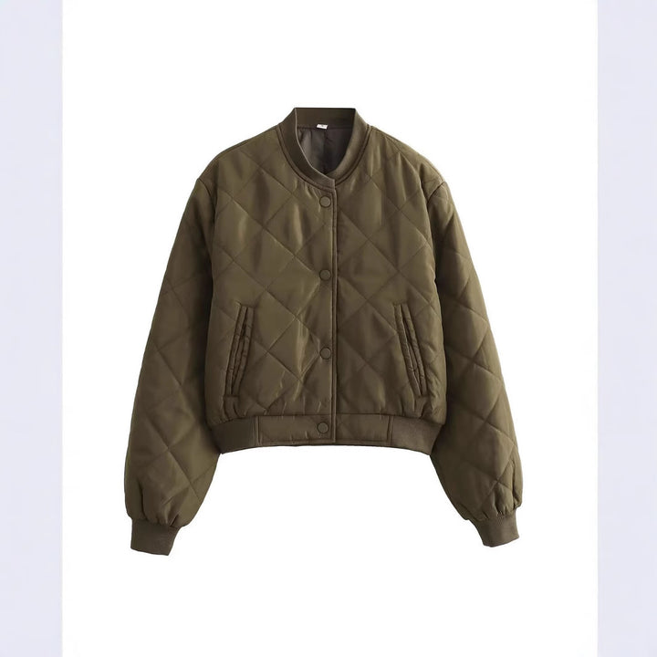 Short quilted jacket for women with practical button closure Lune London