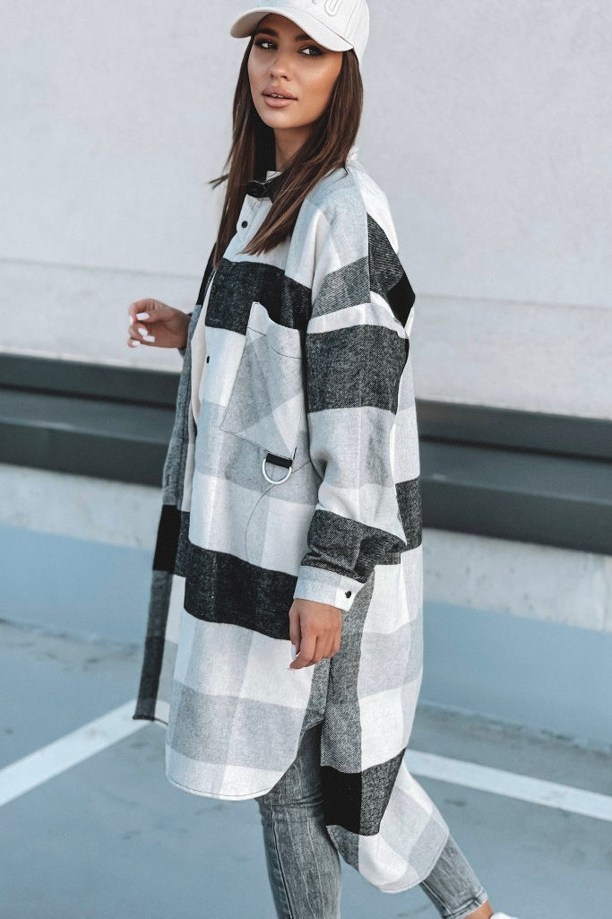 Checkered shirt for women with a longer cut Lune London
