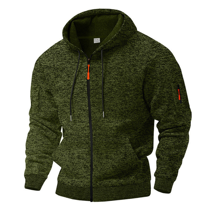 Sporty hoodie jacket for men with zip and practical pockets Lune London