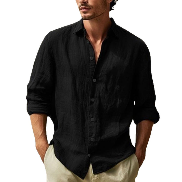 Light linen shirt for men with short button placket and relaxed fit Lune London