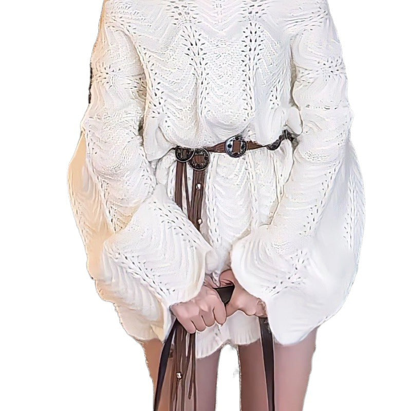 Knitted jacket for women with an innovative cable pattern and an elastic waistband Lune London