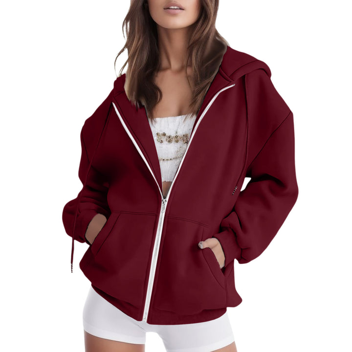 Ladies oversized hooded jacket with practical pockets Lune London