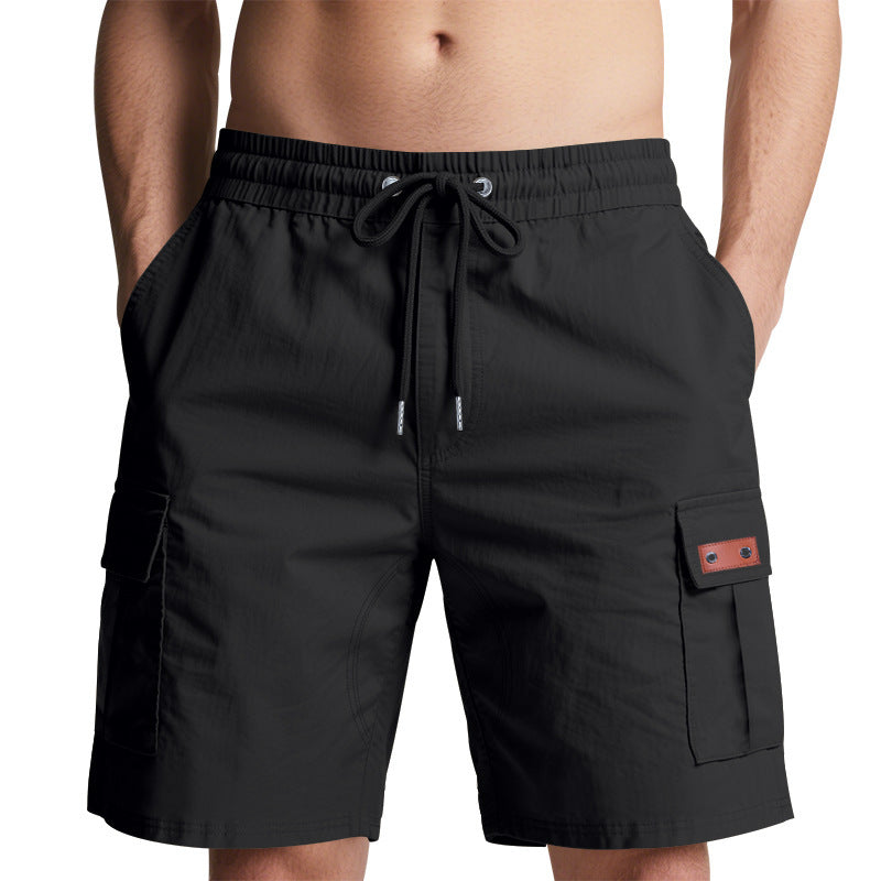 Shorts cargo pour hommes avec taille élastique et poches latérales pratiques Lune London