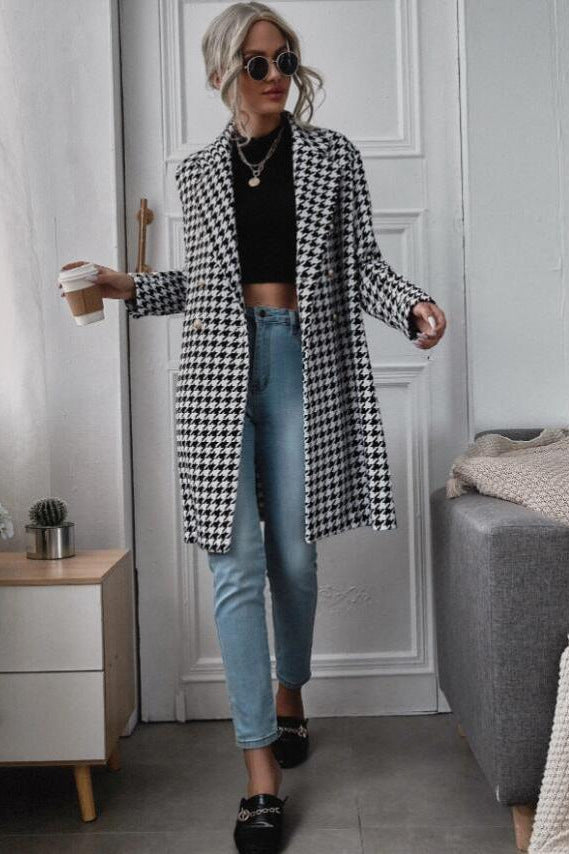 Ladies Elegant Checked Wool Jacket Lune London