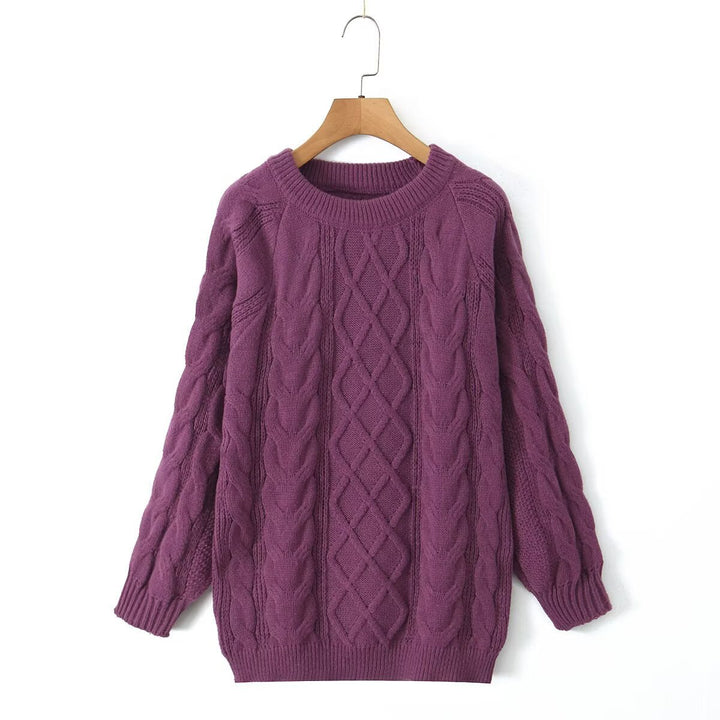 Pull en tricot luxueux pour femmes avec motif en cable Chic & Stil