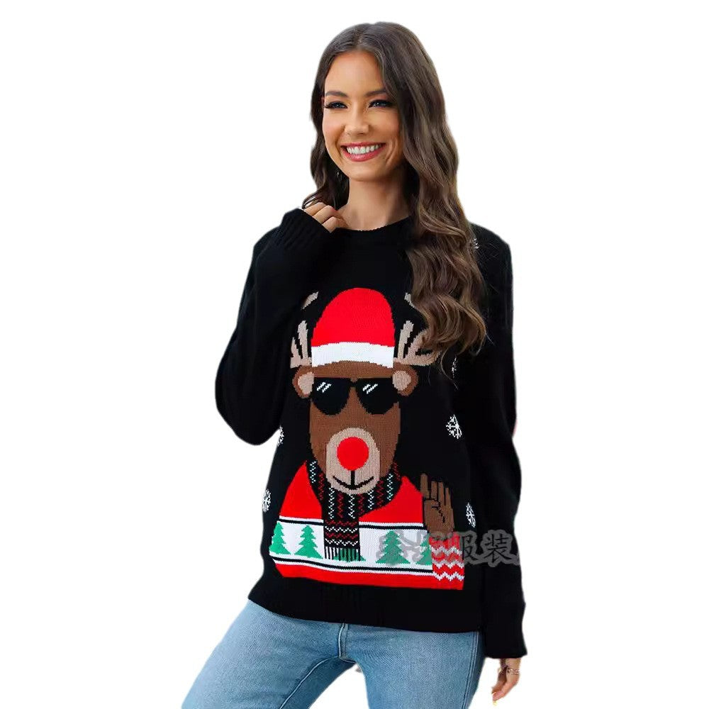 Women's Christmas sweater with festive reindeer design and casual fit Lune London