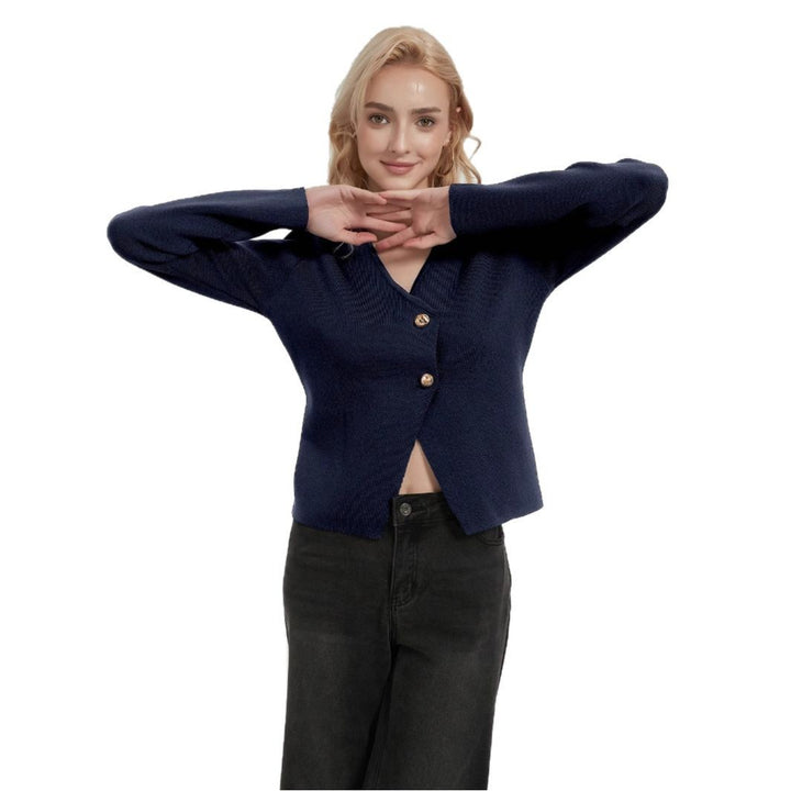 Lune London Women's Knit Jacket with Elegant Button Details