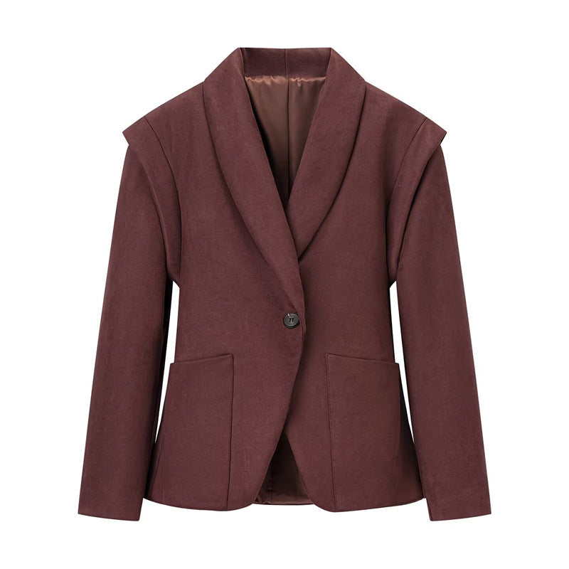 Elegant oversized blazer jacket for women in soft faux suede Lune London
