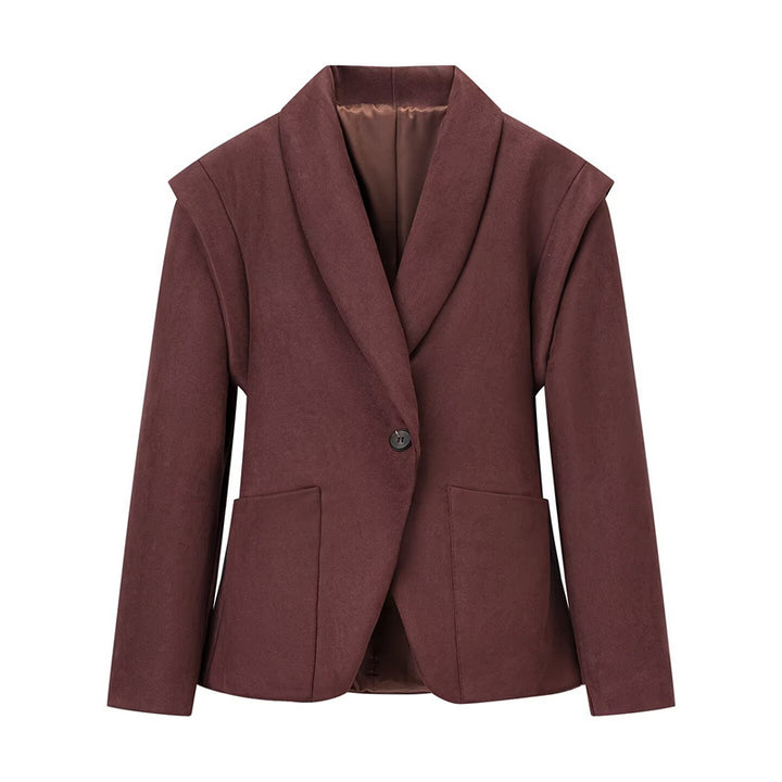 Elegant oversized blazer jacket for women in soft faux suede Lune London