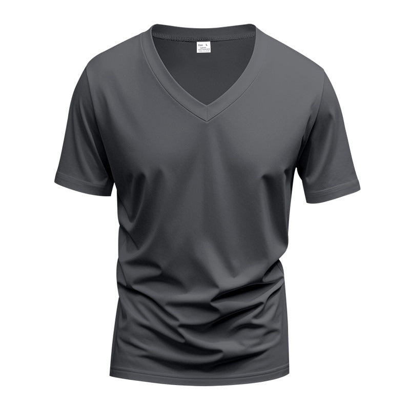 Functional T-shirt for men with V-neck in breathable material Lune London