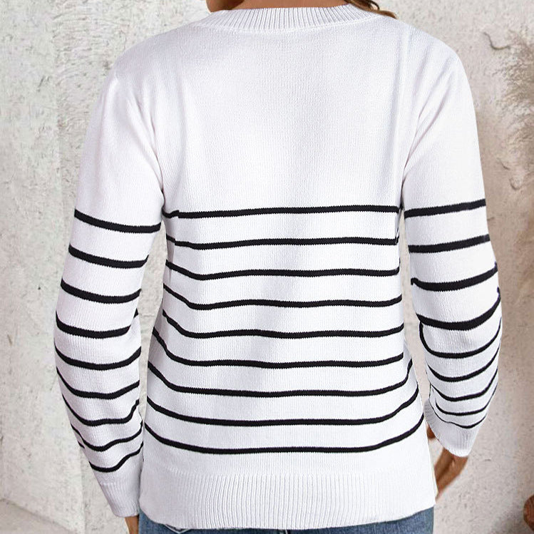 Pullover tricoté à la mode pour femmes avec design rayé et matériau de haute qualité Chic & Stil