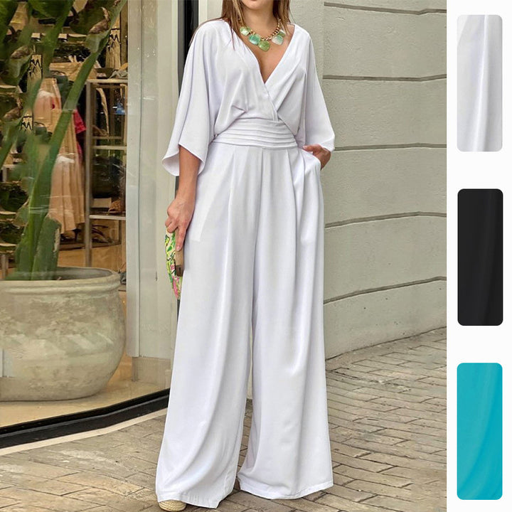 Combinaison élégante pour femmes taille haute avec jambes larges et manches kimono Chic & Stil
