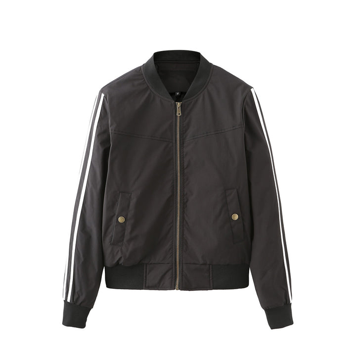 Sport bomber jacket for women with trendy side inserts and elastic edges Lune London