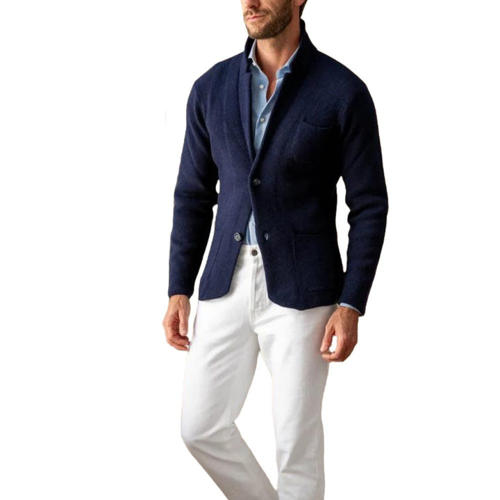Modern knit coat for men with a comfortable collar and practical pockets Lune London