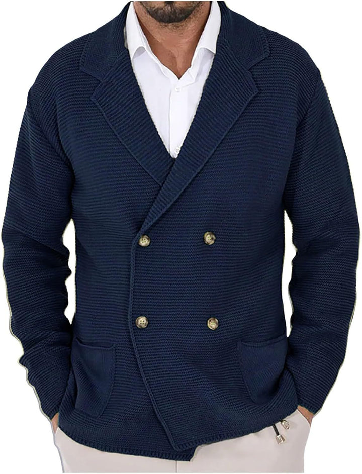 Men's sweater jacket with trendy shawl collar and decorative buttons Lune London
