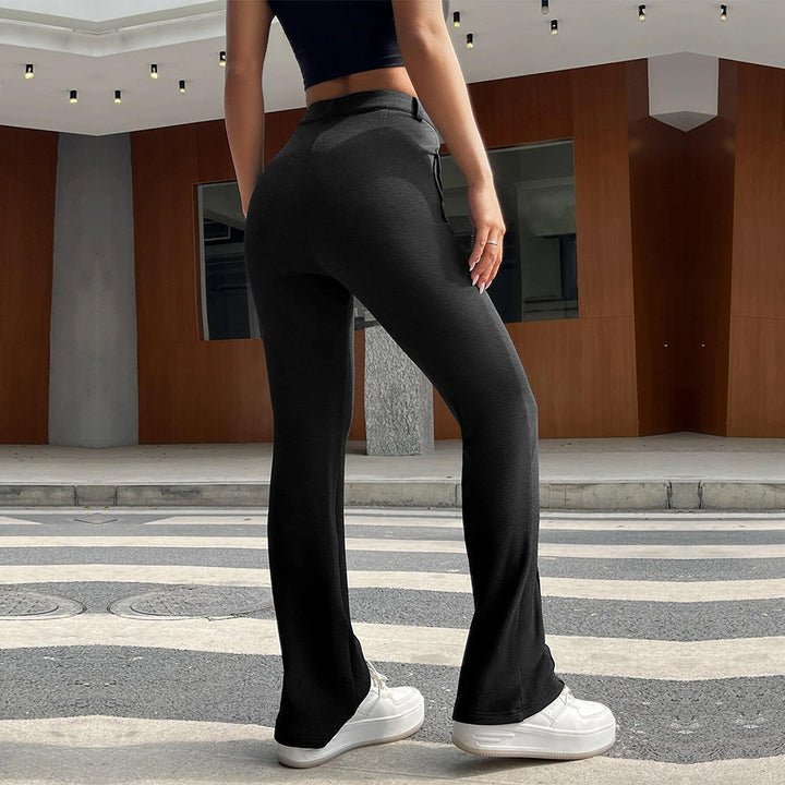 Pantalons palazzo classiques pour femmes avec poches plaquées et taille haute Chic & Stil