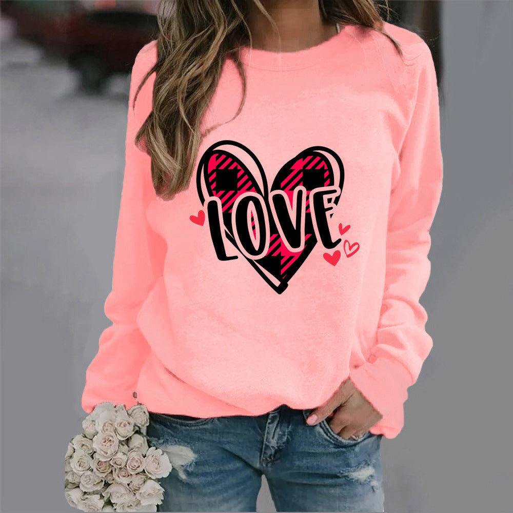 Sweat-shirt pour femmes avec design créatif de cœur et coupe décontractée Chic & Stil