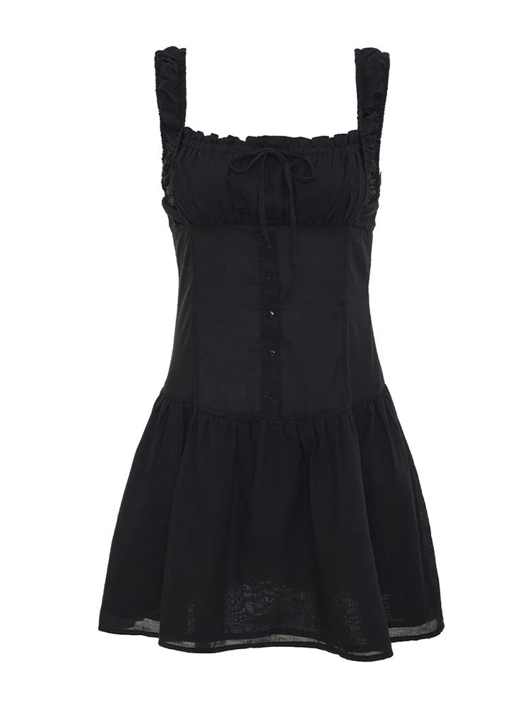 Lune London Mini dress for women with ruffle details and decorative bow