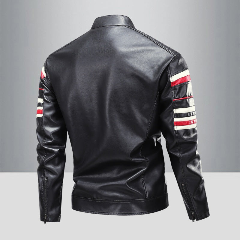 Casual synthetic leather jacket for men with convenient pockets Lune London