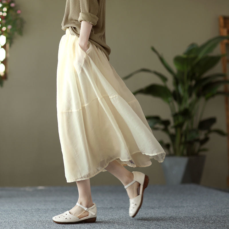 Jupe maxi femme en matériau léger et fluide Chic & Stil