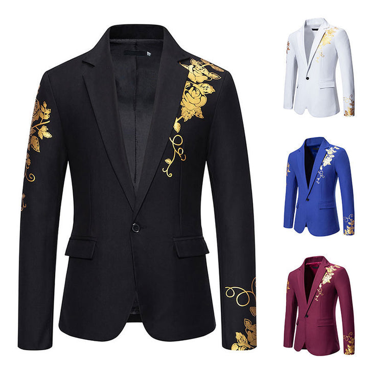 Elegant blazer for men with gold floral pattern Lune London