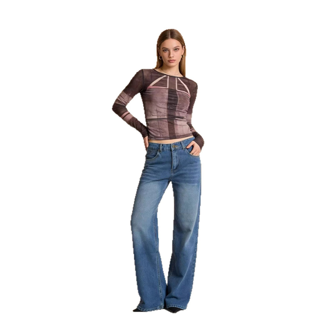 Women's wide denim pants with high waistband and casual cut Lune London