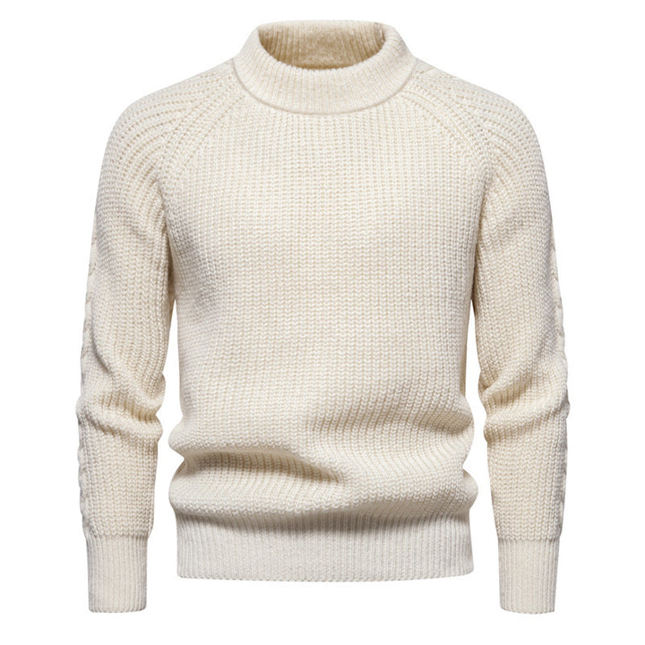 Men's chunky knit sweater with high collar and timeless design Lune London