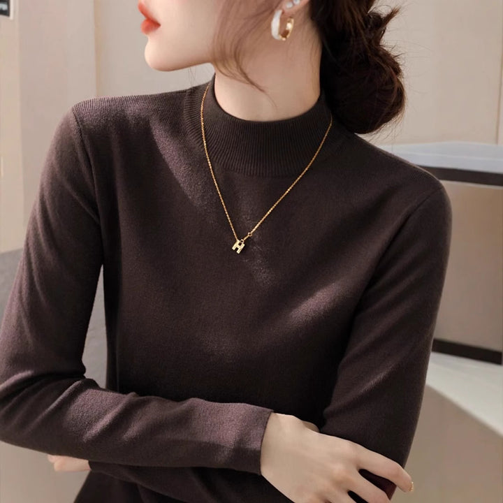 Pull élégant à col roulé pour femmes en mélange de coton de haute qualité Chic & Stil