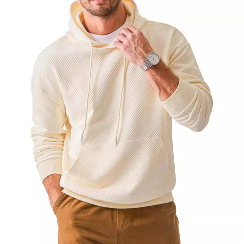 Men's hoodie with textured design and practical kangaroo pocket Lune London